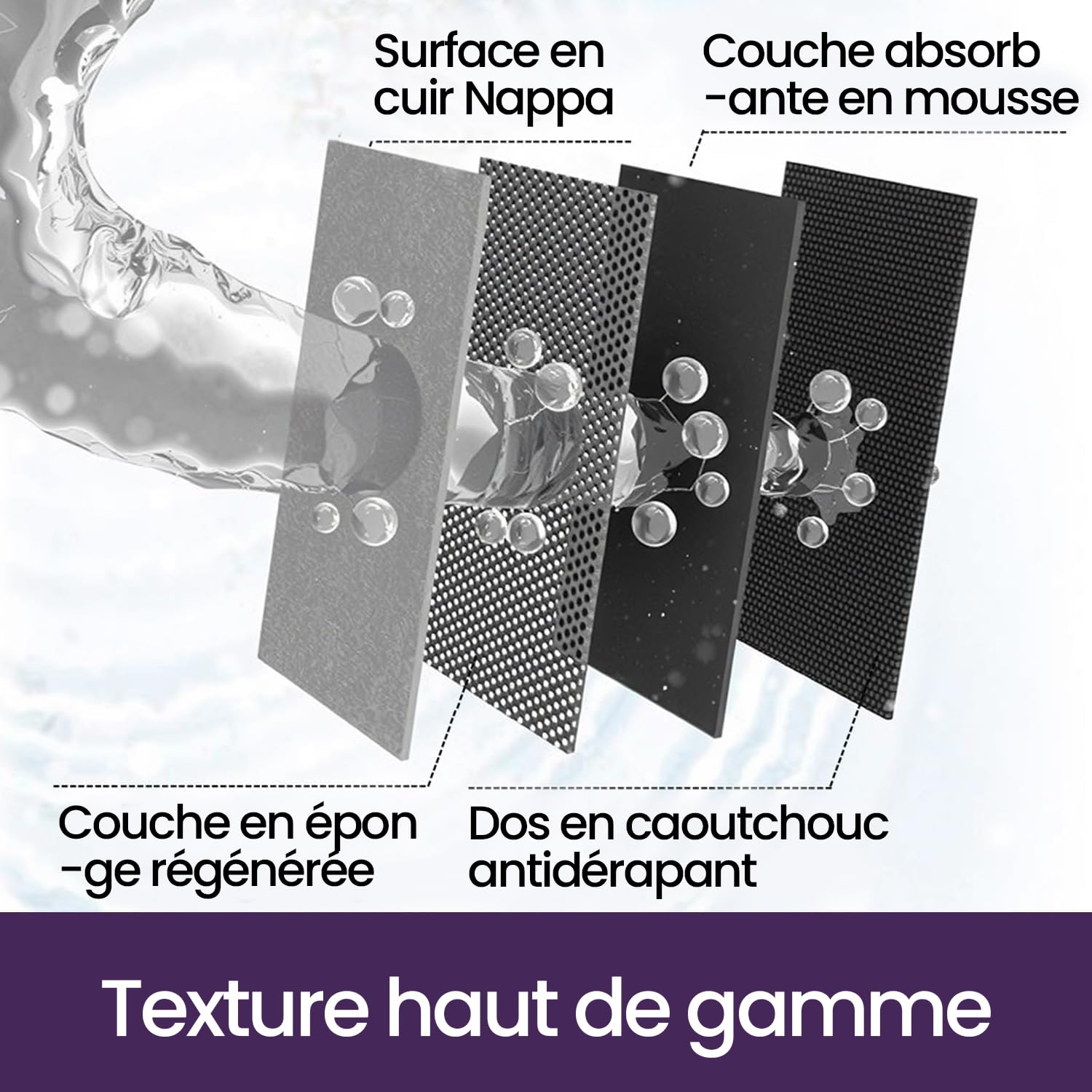 DEXI Tapis de Bain Antidérapant 60 x 110 cm, Super Absorbant, Sèche Rapide, Ultra Mince, Facile à Nettoyer, pour Portes de Salle de Bain, Baignoire, Douche, Gris foncé