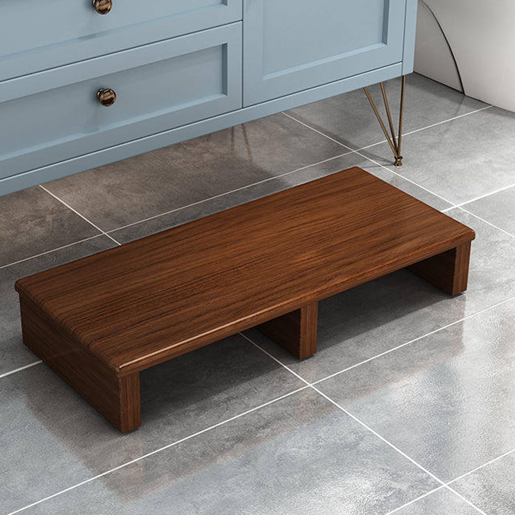 Wooden Step Stool Indoor & Outdoor Step Stools,Flower Stand Bench,For Bedside,Bathroom,Kitchen and Outdoor High Steps Brown 70×30×20cm