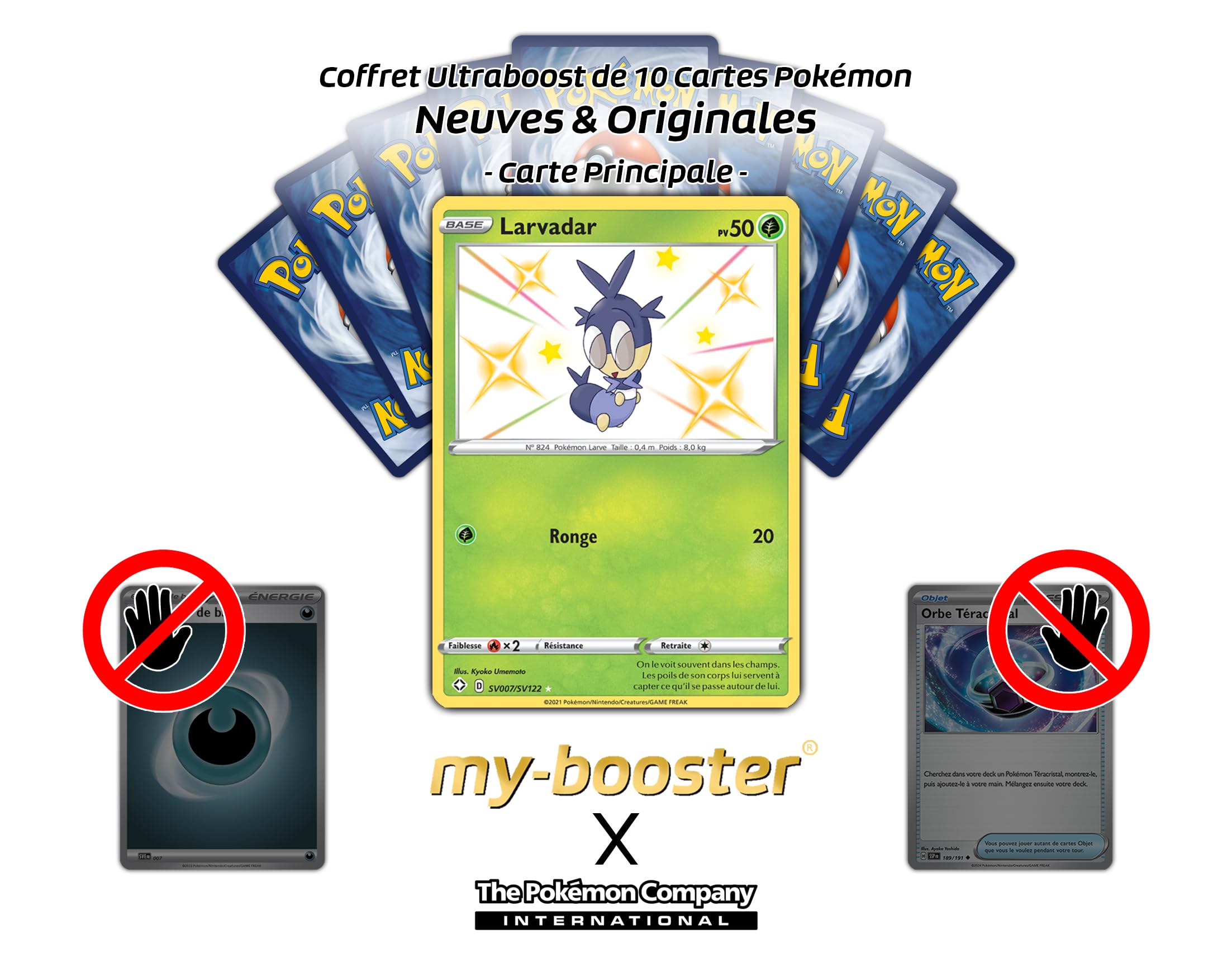 my-booster Larvadar (Blipbug) SV007/SV122 Cromatico Secreto X Écarlate et Violet 4.5 Destinées Radieuses - Box di 10 carte Pokémon Francese