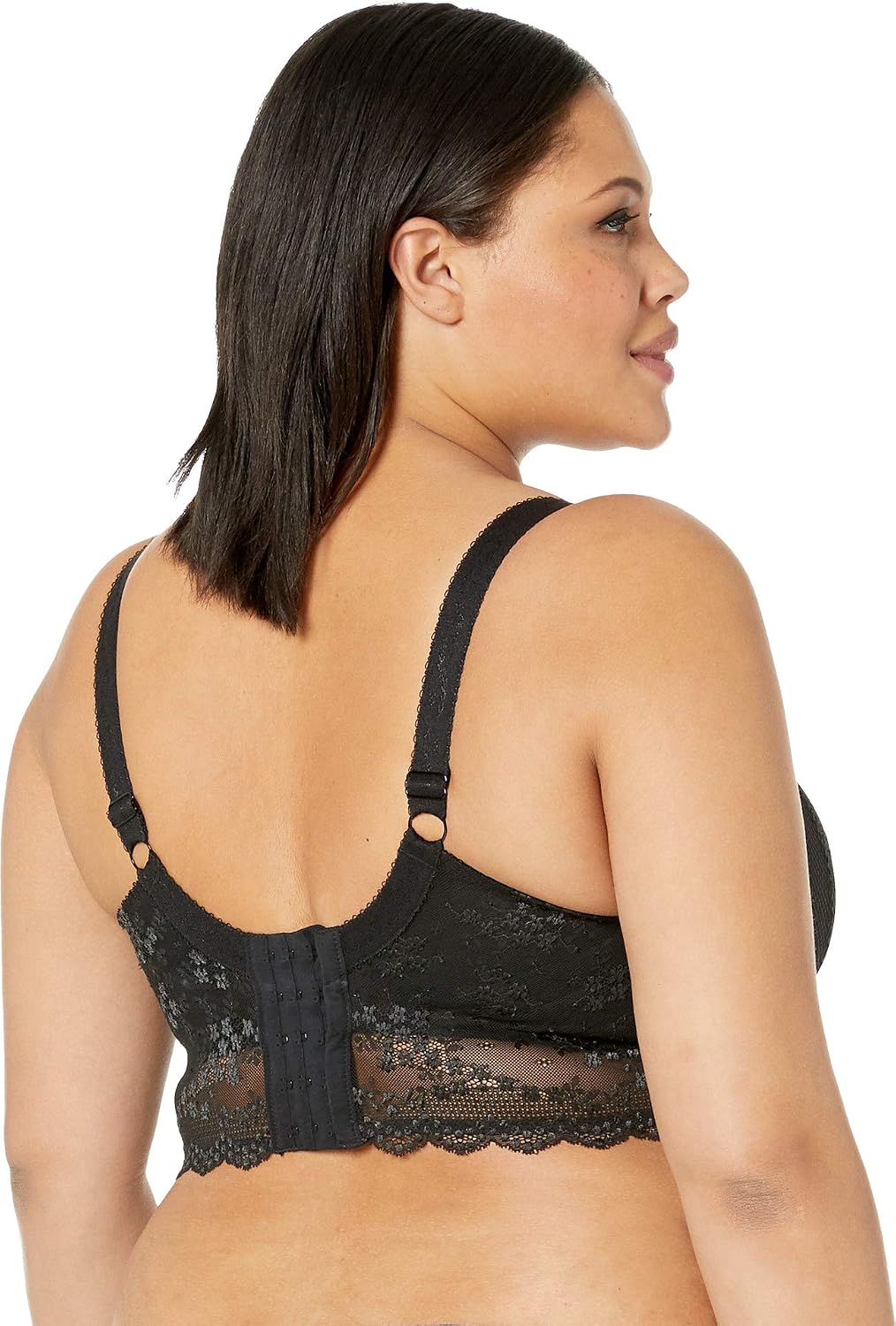Elomi Women's Charley Bralette: Fashion-Forward Longline Style with Plunge Neckline Stretch Lace UK Sizes E-HH US Sizes DDD-L