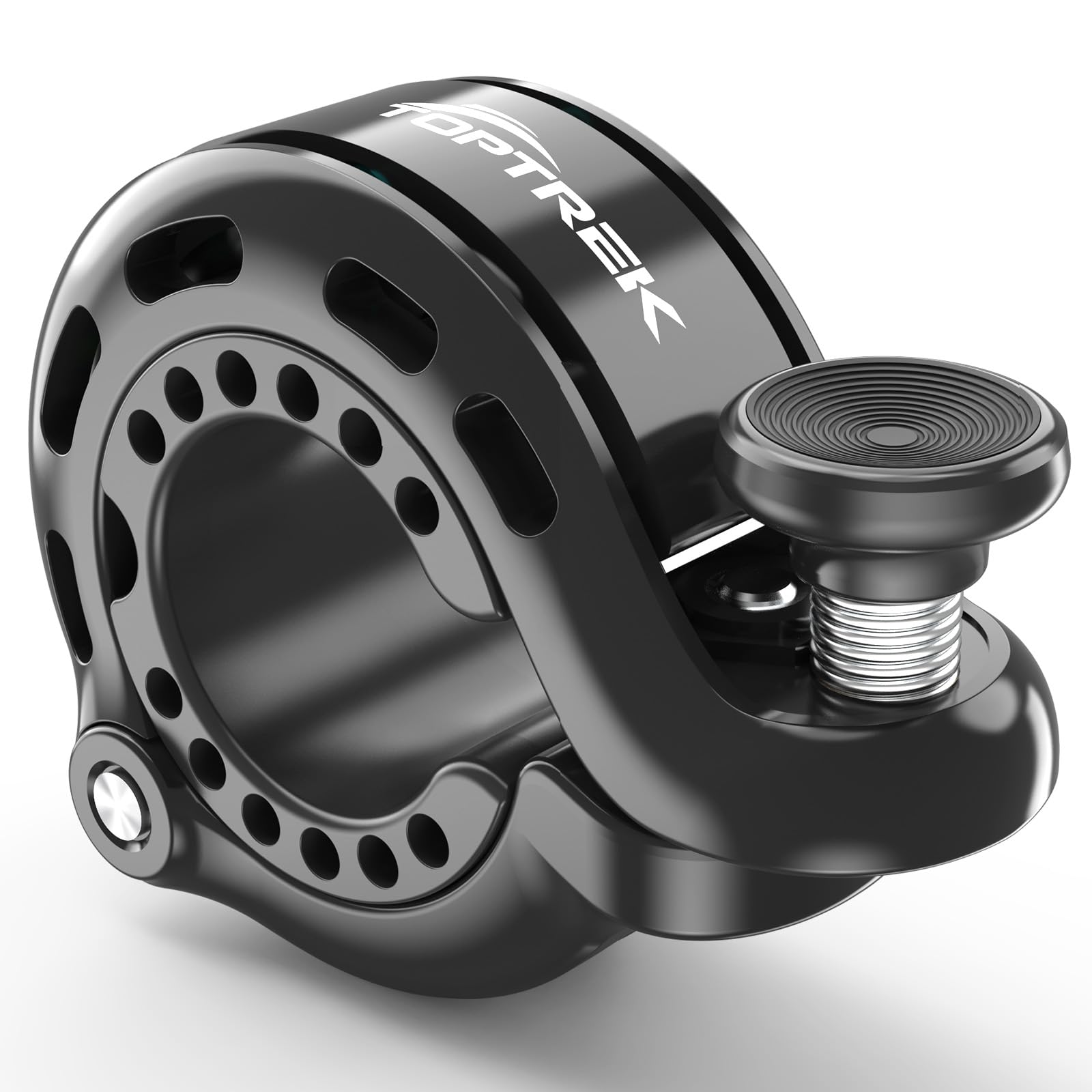 toptrek Bike Bell,2025 Bicycle Bell Max 110dB Loud Crisp Sound,Aluminum Alloy Bike Bells for Kids Adults, Cycle Bell Fits 22.2-31.8 mm Handlebars for Road Mountain Bikes Scooter(Glossy Black)