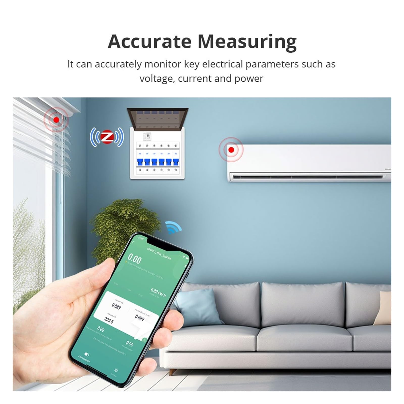 Inteligentny Licznik Energii Tuya Zigbee Monitor WiFi Czujnik Elektryczny Pomiar W Czasie Rzeczywistym 2mqtt Sterowanie Asystentem Domowym 63A łAtwy W UżYciu I Bezpieczny(Zigbee Version)