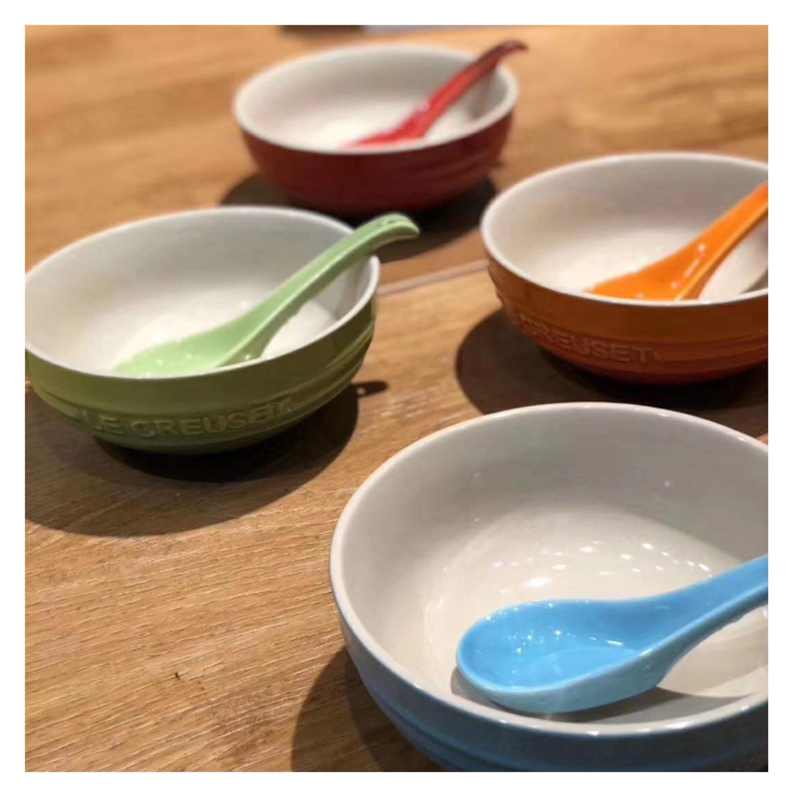 Łyżka Ceramiczna Łyżka Do Zupy W Stylu Chińskim, Długa Rączka, Zestaw 4 Sztuk W 4 Kolorach Łyżka Do Zupy