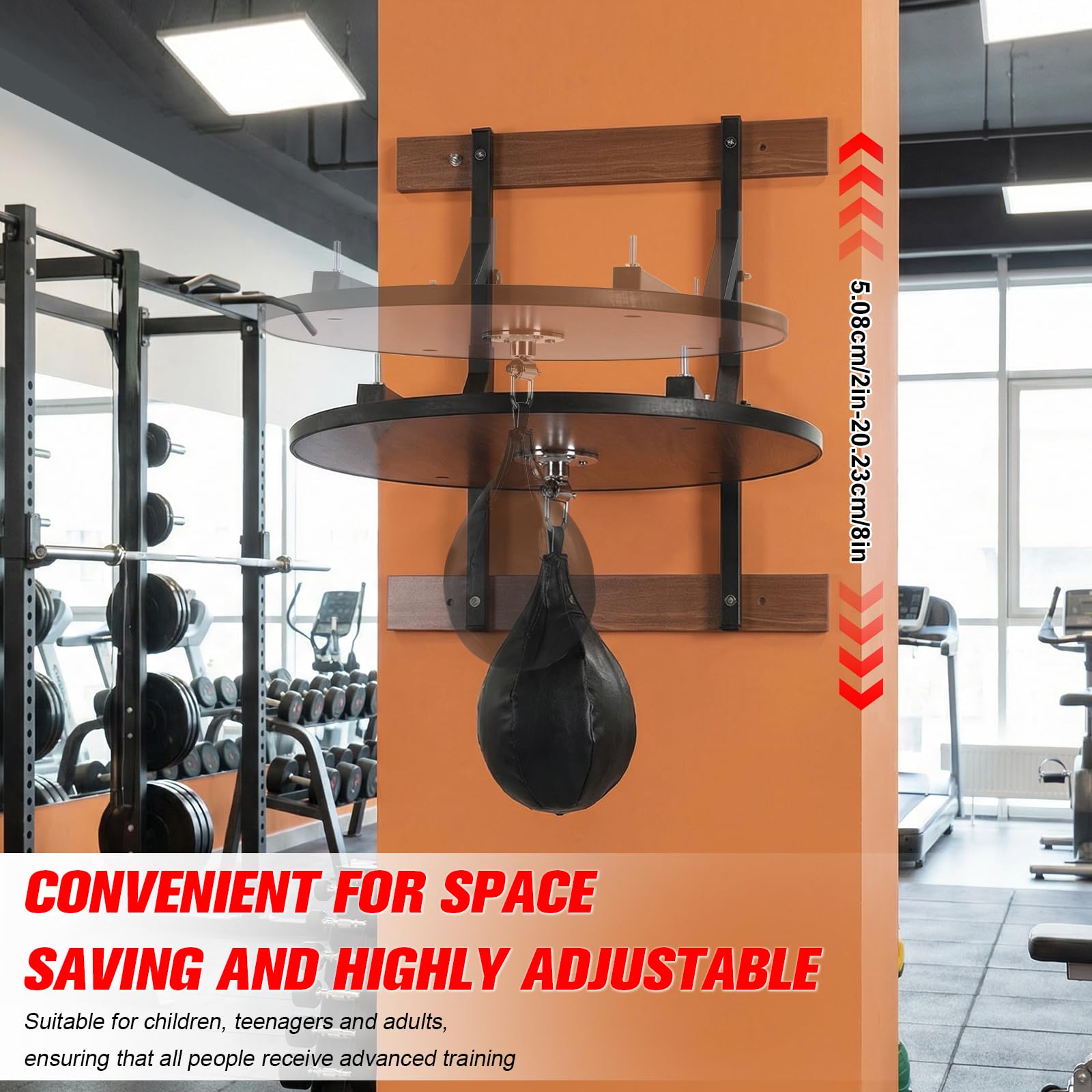 Speed Bag Platform Kit - Heavy Duty Boxing Training Equipment with Punching Ball & Air Pump, Adjustable Height Wall Mount Boxsack Stand for Home Fitness Boxing and Fitness Enthusiasts