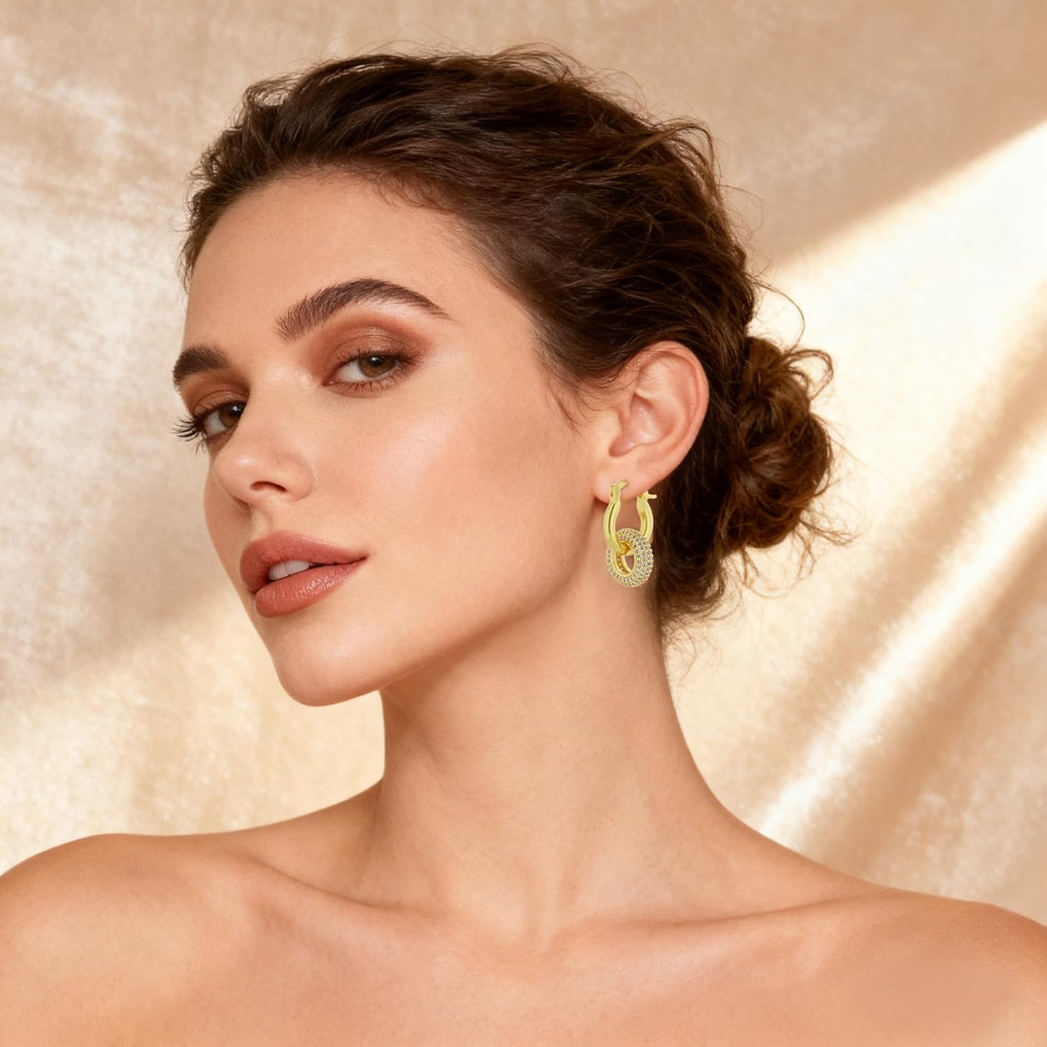 Teardrop Dangle Earrings for Women 18K Gold Plated Hypoallergenic Square/Waterdrop Drop Hoop Earrings Statement Earrings Jewelry Gifts for Valentines - Image 2