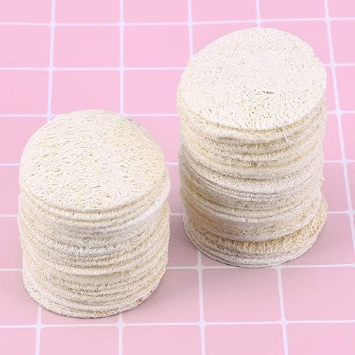 Miniatura 9 de Frcolor 50 almohadillas faciales de lufa, esponjas exfoliantes, removedor de maquillaje, reutilizables, suaves, para el cuidado de la piel facial,