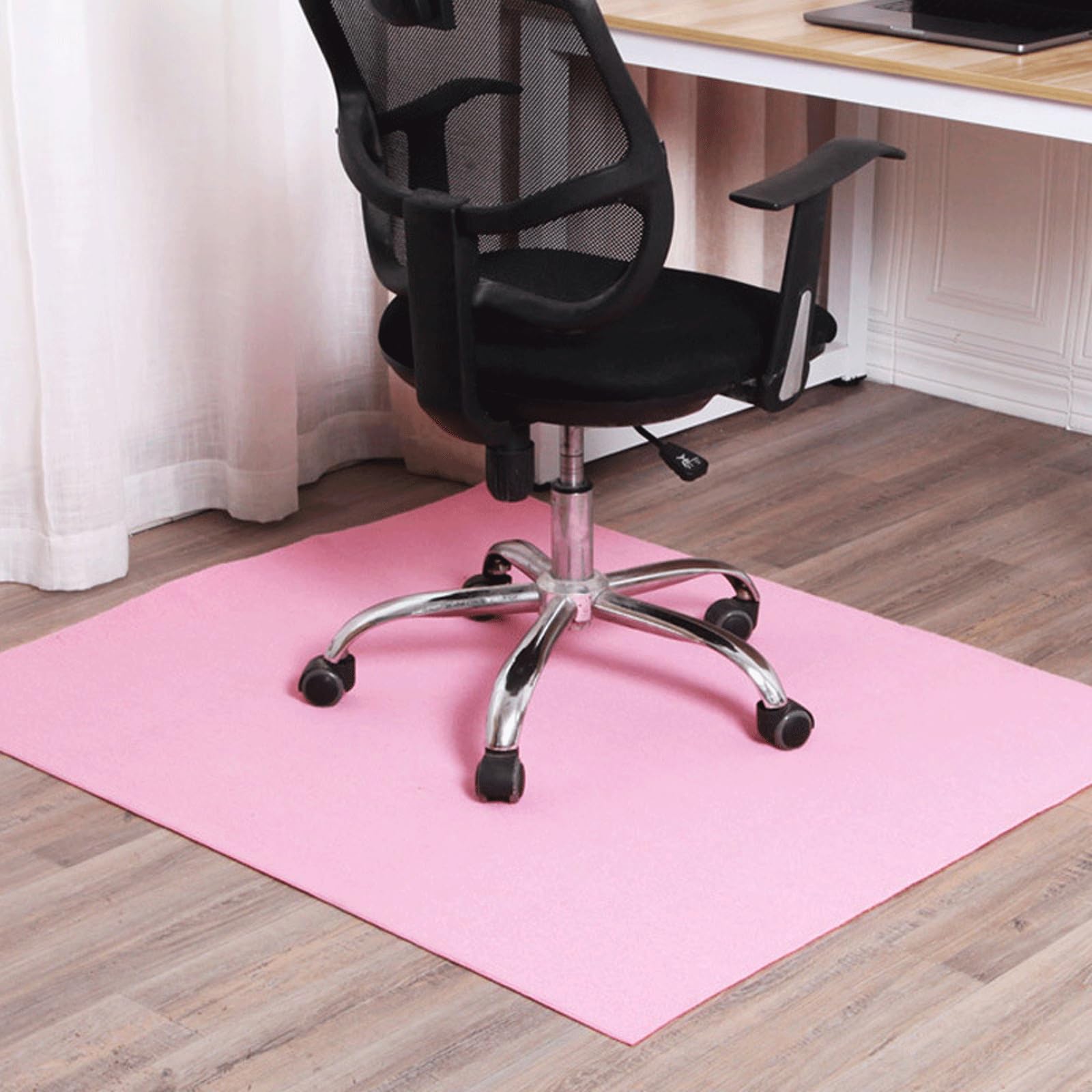 Alfombrilla Para Silla Para Suelo Duro, Alfombrilla Para Silla De Juegos De Ordenador, Alfombrilla Para Silla De Oficina Debajo Del Escritorio, Protege El Suelo De Madera, Re(Size:40x40in,Color:Rosa)