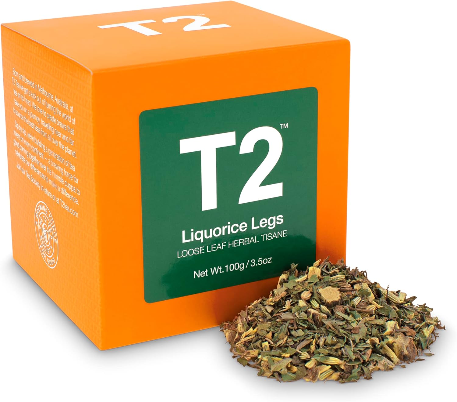 T2 Tea Liquorice Legs Loose Leaf Herbal Tea in Box, 3.5 Ounce (100g