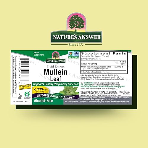 Miniatura 2 de Nature's Answer Hoja de gordolobo | Suplemento de hierbas | Apoya la función respiratoria saludable y membranas mucosas saludables, sin OMG y