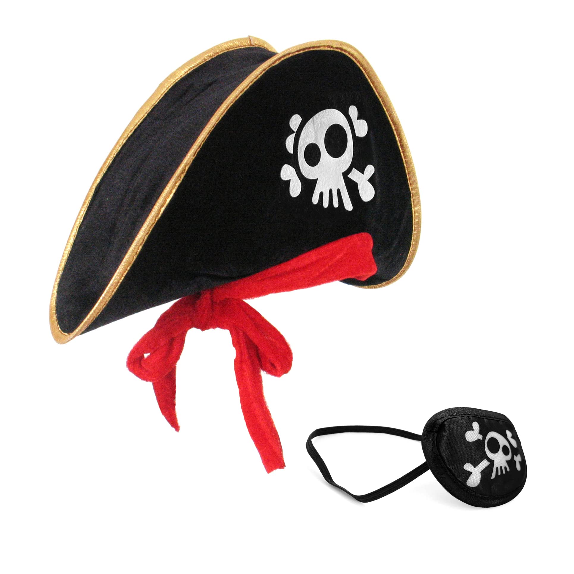 Piraten Augenklappe – Mit Totenkopf-Motiv Für Halloween & Cosplay, Schwarz, 8x6 Cm