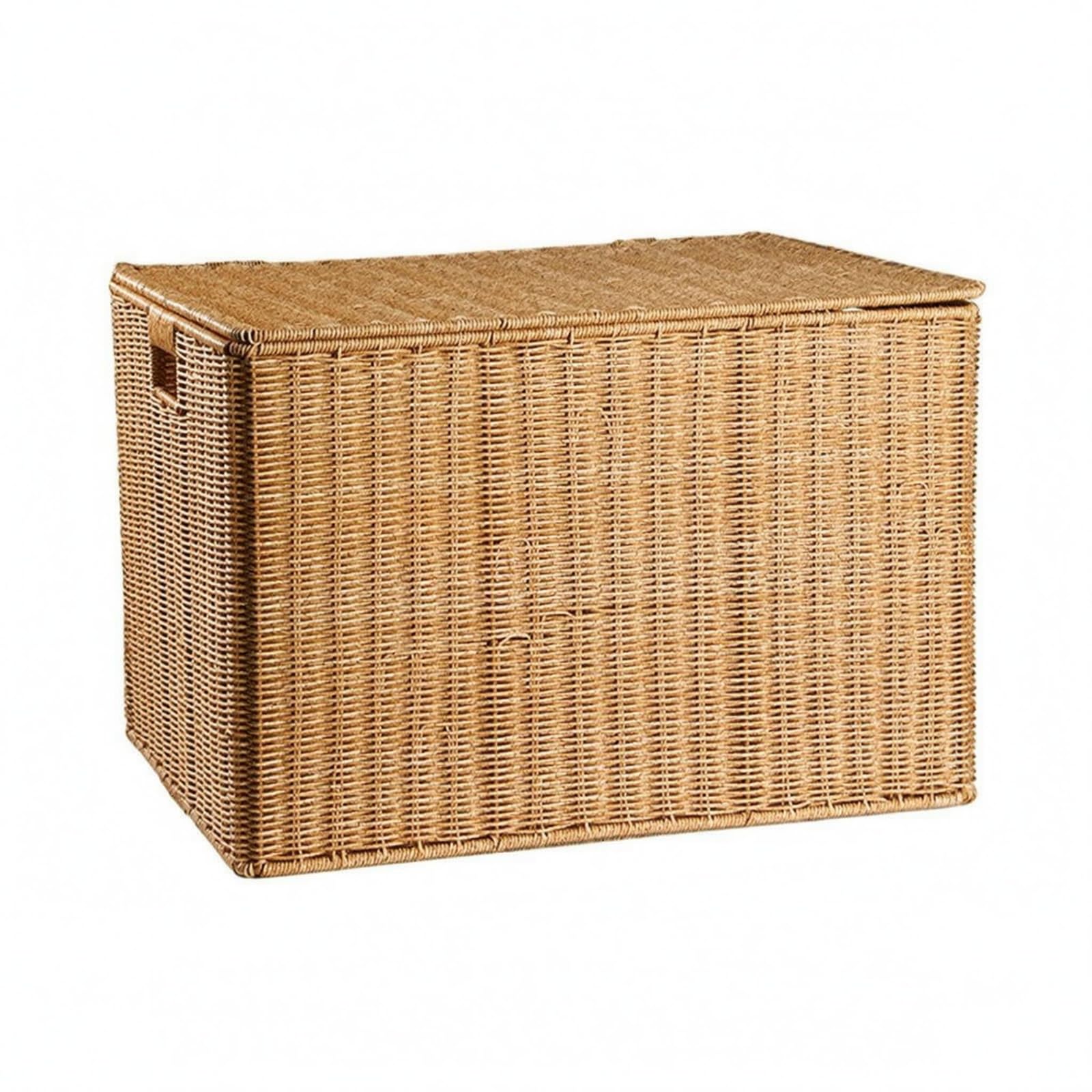 Cesta rectangular de paja rockible: soluciona el desorden en tus estanterías