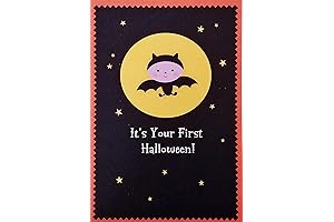 Greeting Card It's Your First 1st Halloween with Baby Bat