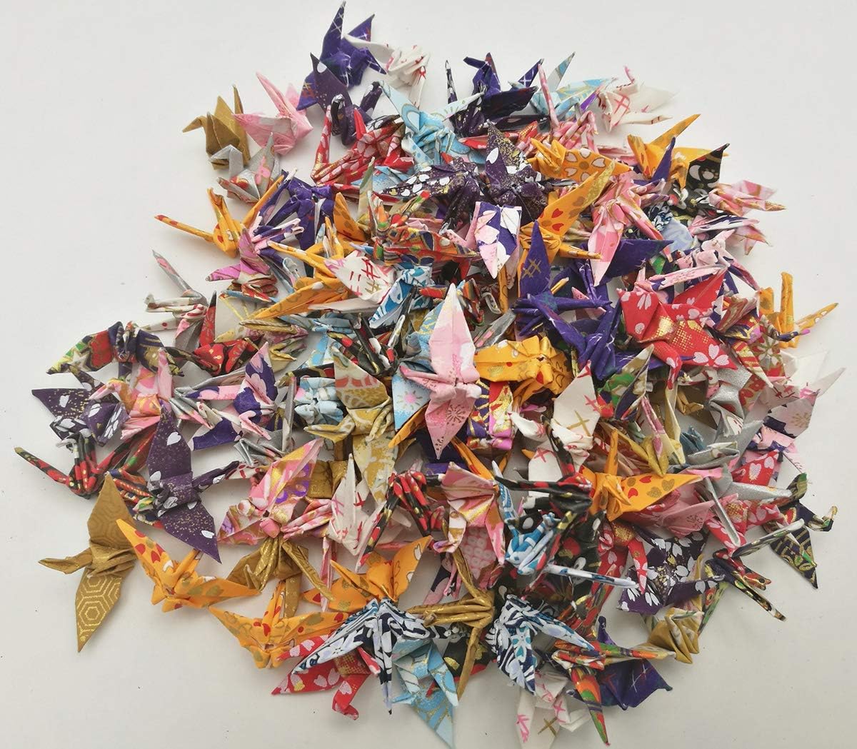 100 Origami Paper Crane Washi Paper Origami Crane Different patterns Japanese Print Made of 3.81cm 1.5 inches for Wedding decor Origamipolly