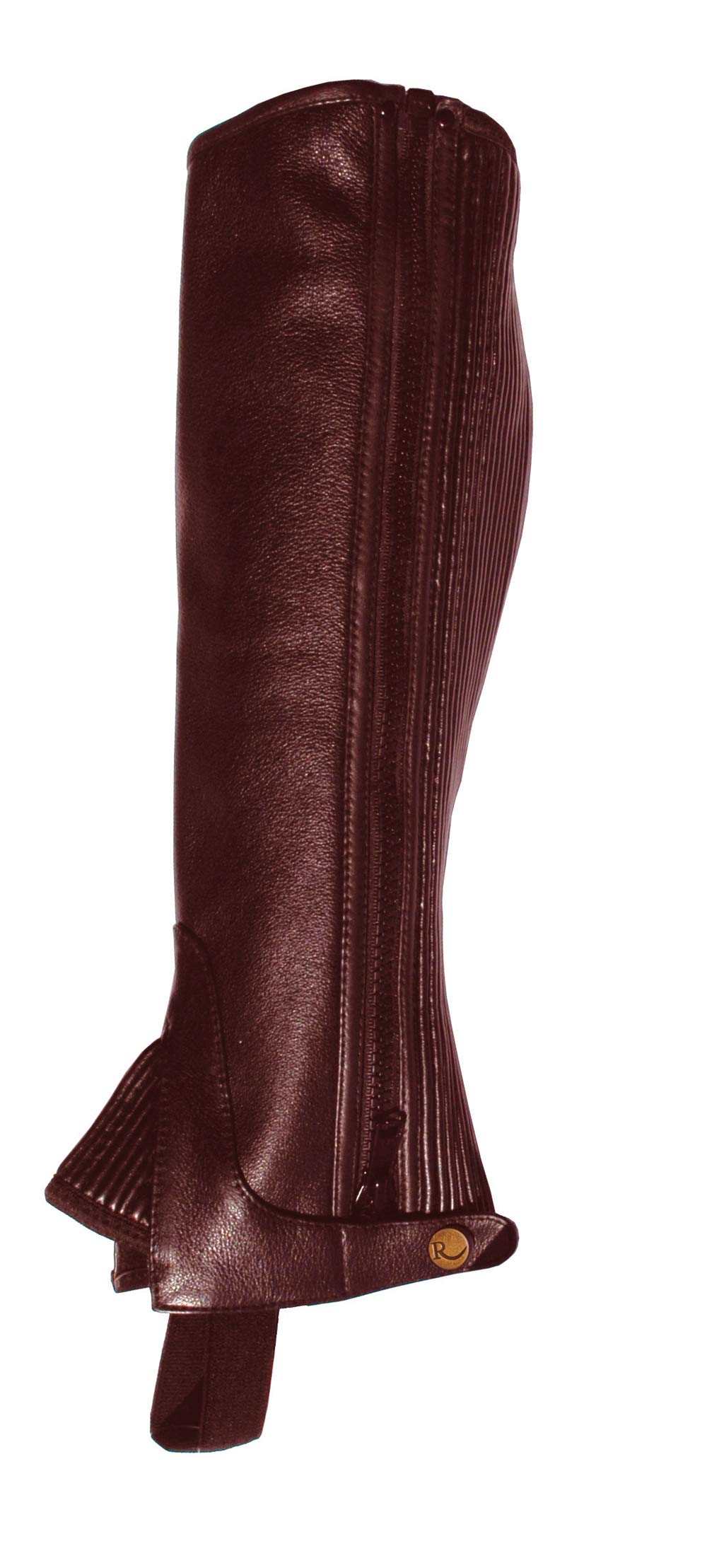 Rhinegold Childs Leather 1/2 Chaps - Medium - Havana
