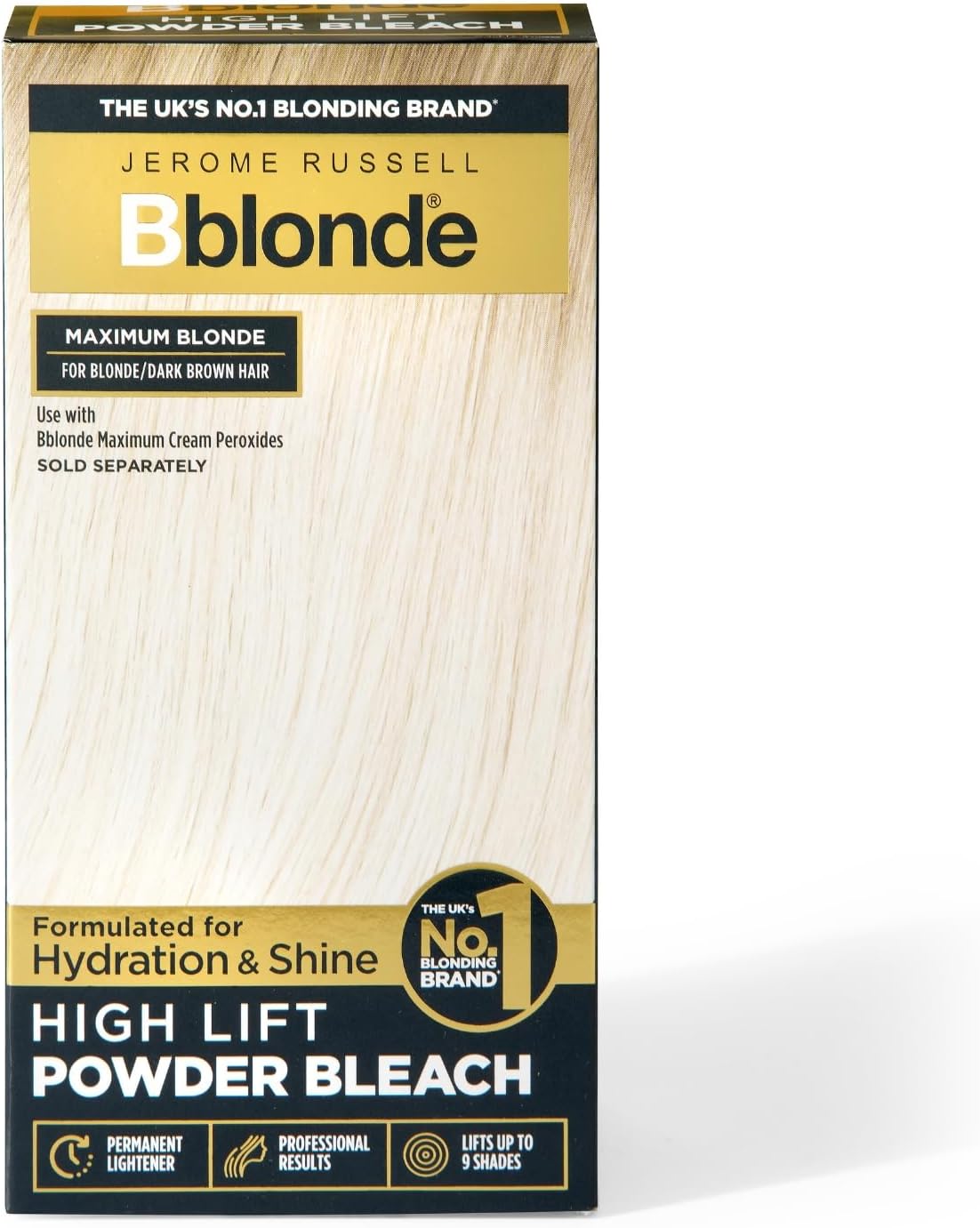 Bblonde High Lift Powder - Blonde to Dark Brown Hair Lightener with Mineral Oils, Lifts 6-9 Shades, 4 Sachets (4x25g)