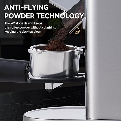 Miniatura 3 de Molinillo de café cónico eléctrico con temporizador electrónico, antiestático, molinillos de café para uso doméstico, molinillo de rebabas cónicas