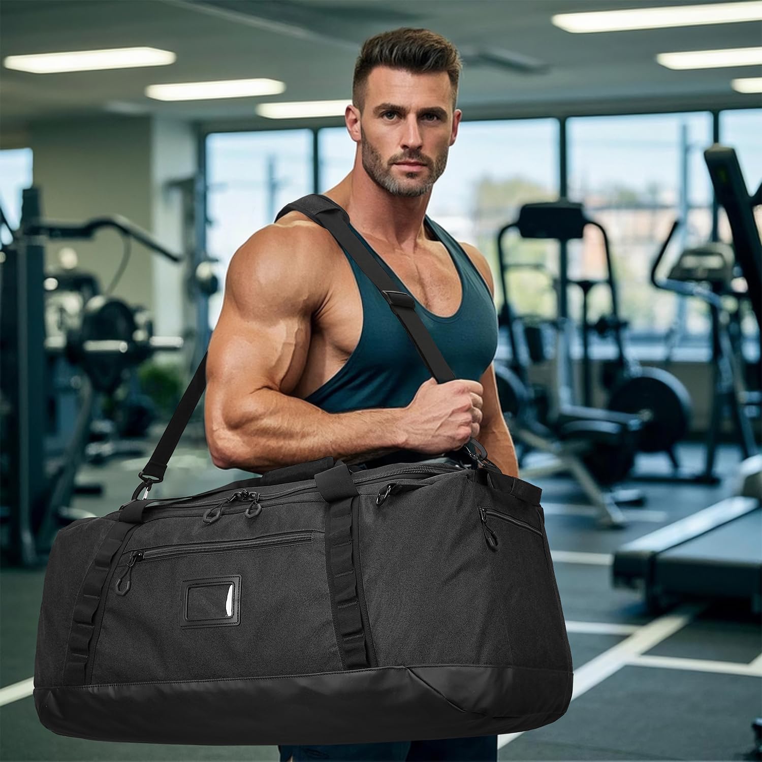 TUGUAN Reisetasche Groß XL Weekender Reise-Rucksack für Herren Damen Wasserdicht Extra großes Gepäck Handgepäck Tasche für Urlaub Camping Sport Duffel Bag 100 Liter, Schwarz