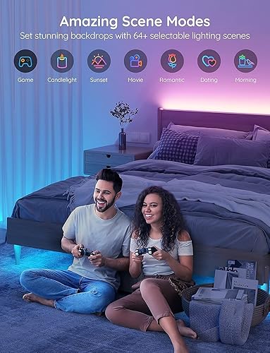 Miniatura 5 de Tira de luces LED WiFi inteligente funciona con Alexa Google Home 164 pies 328 pies 5050 LED 16 millones de colores aplicación de teléfono tira de