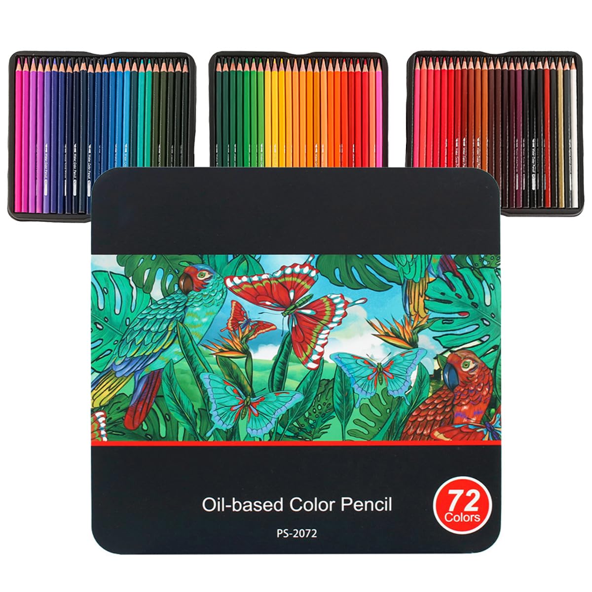 ZONADAH 72 lápices acuarelables al agua, lápices de colores con caja, 72 unidades para dibujar, esbozar, pintar, libro para colorear
