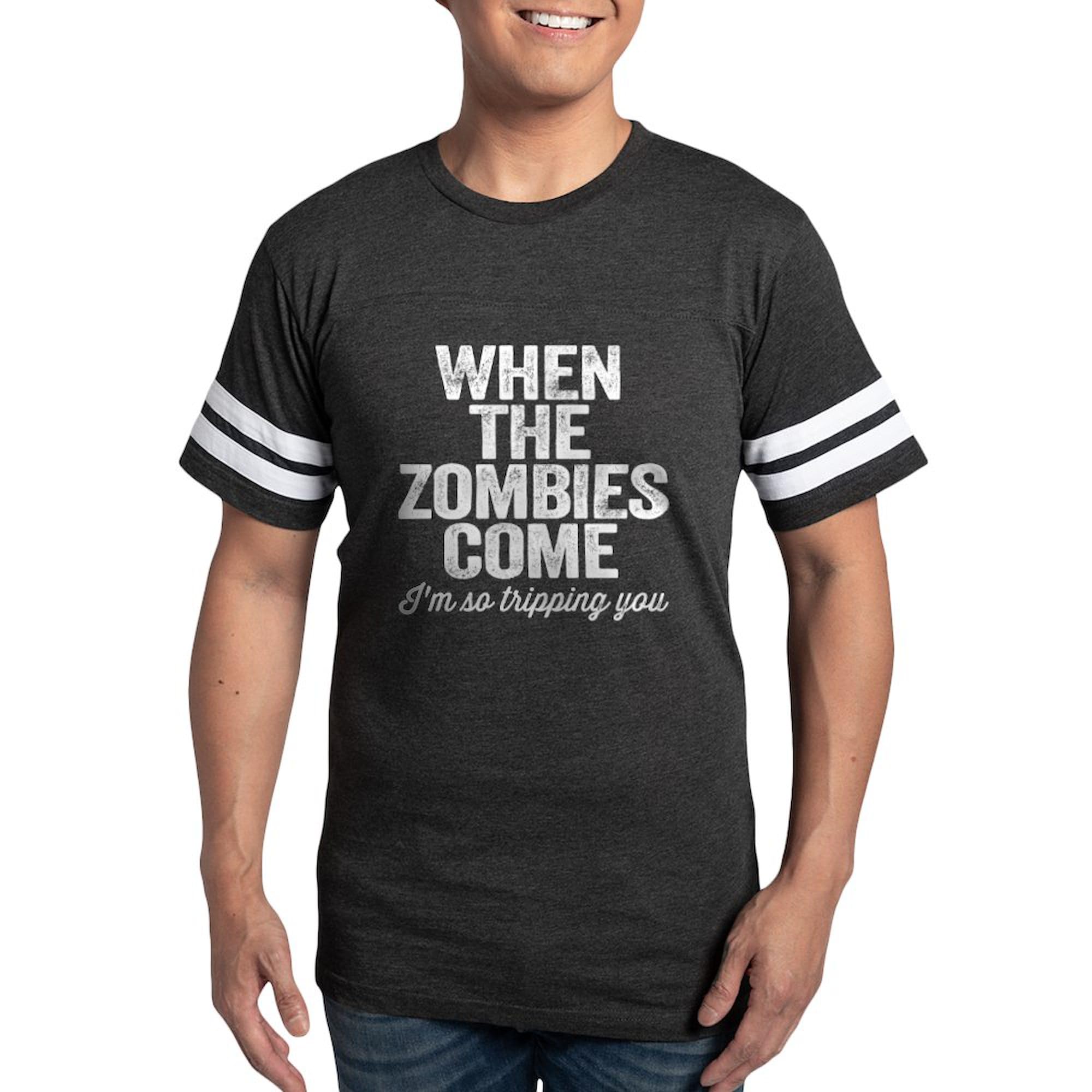 CafePress When The Zombies Come T Shirt Men's Football T-Shirt Smoke Gray