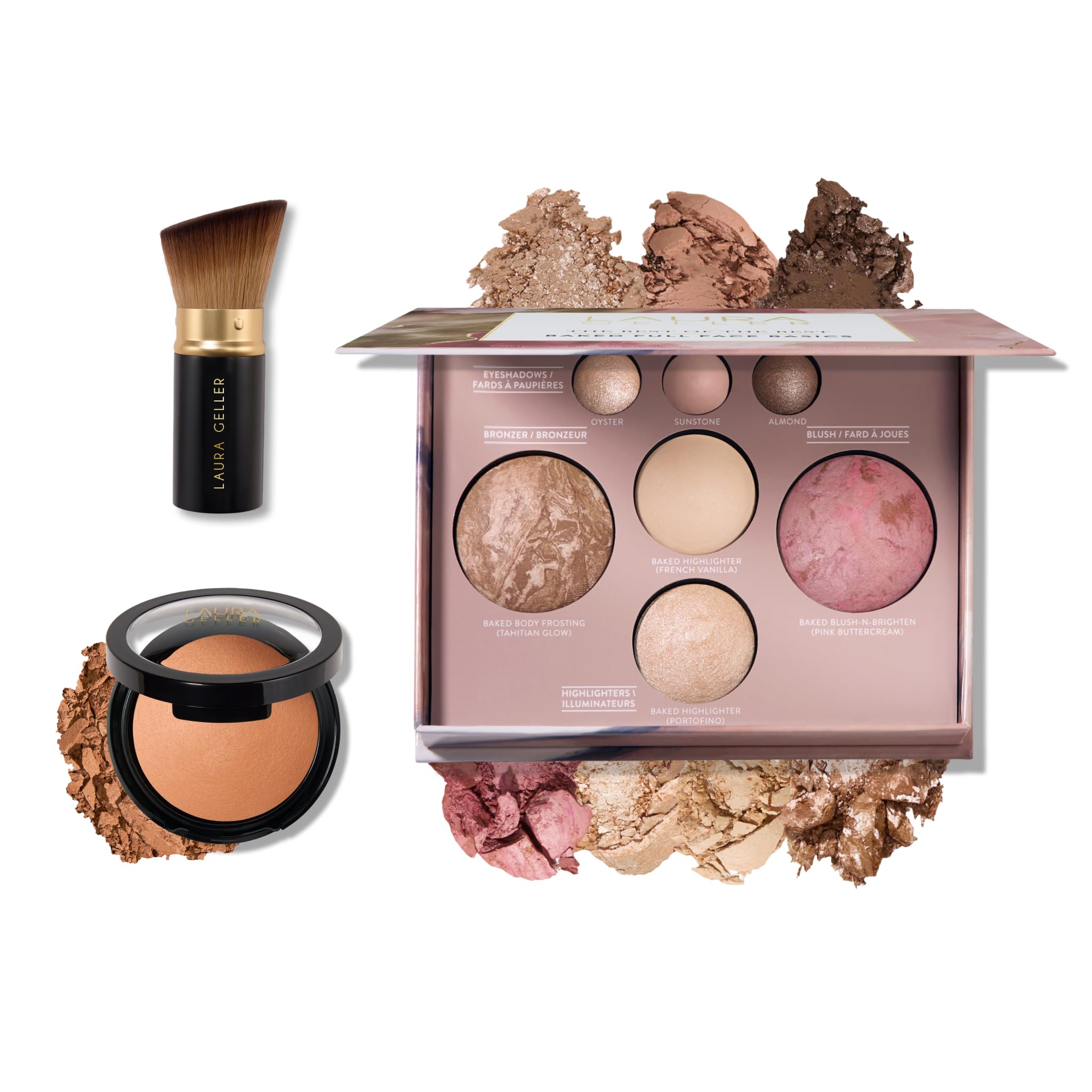 Beautiful Skin ベースメイク 3点セット Amazon.com: LAURA GELLER Baked Starter Kit: Double Take Foundation