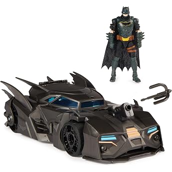 DC Comics Batman Offroad Batmobile with Catch Hook Catapult and Grid Cell in the Rear Includes 10 cm Batman Figure for Superhero Fans from 4 Years