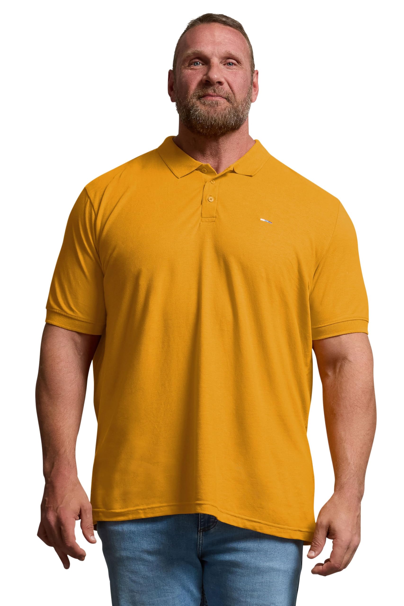 BadRhino Big & Tall Mustard Core Polo Shirt - Men's - Plus Size Curve