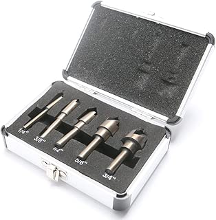 CSLU 5Pcs 82 Degree 5 Flute 6mm Round Shank HSS Chamfer Chamfering End Mill Cutter Bit Countersink Set 1/4 3/8 1/2 5/8 3/4 inch - coolthings.us