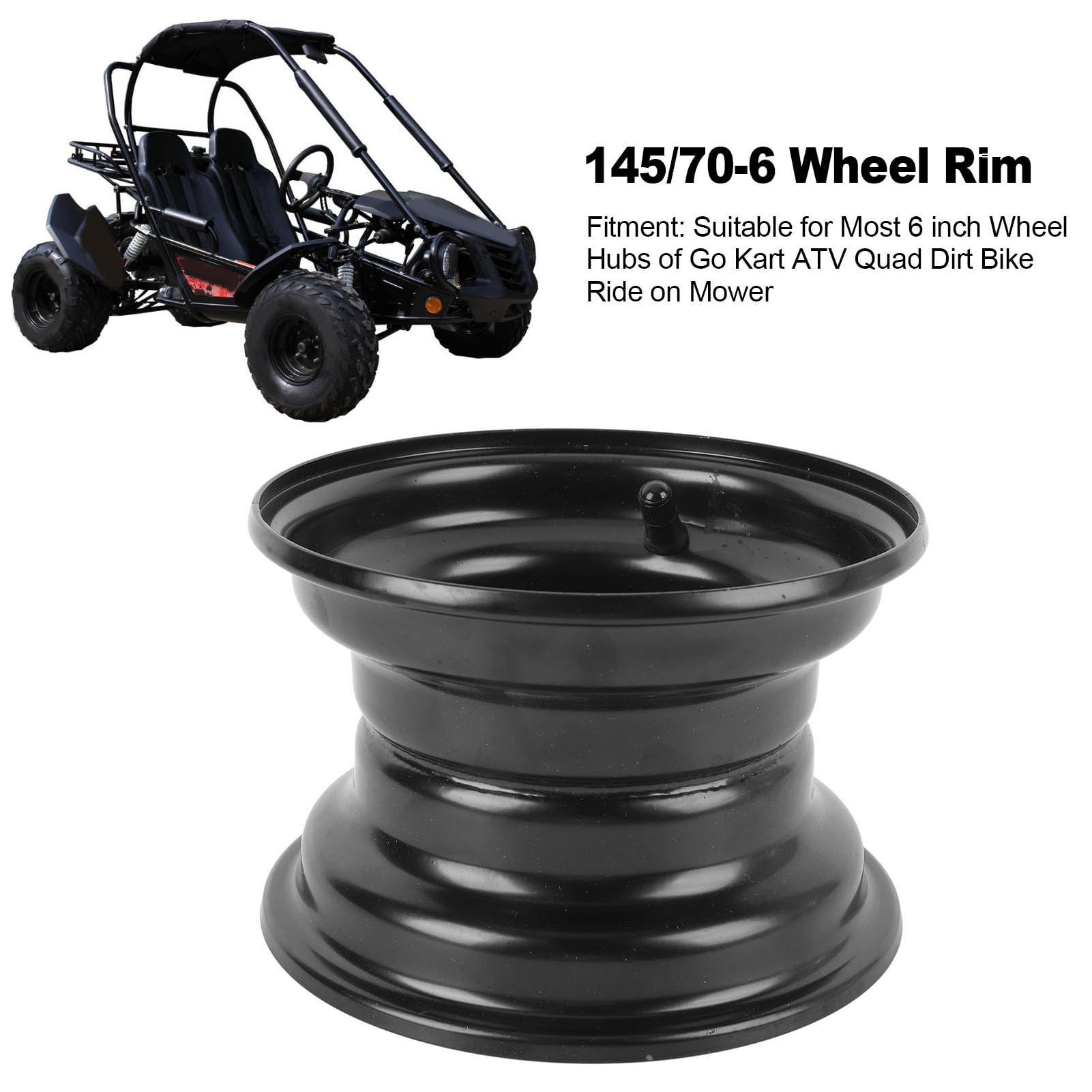 Jantes à 3 trous, jantes de karting en alliage d'aluminium de 6 pouces à 3 trous, traction améliorée, look élégant pour VTT, quads, motos tout-terrain et tondeuses, installation facile, adaptées à