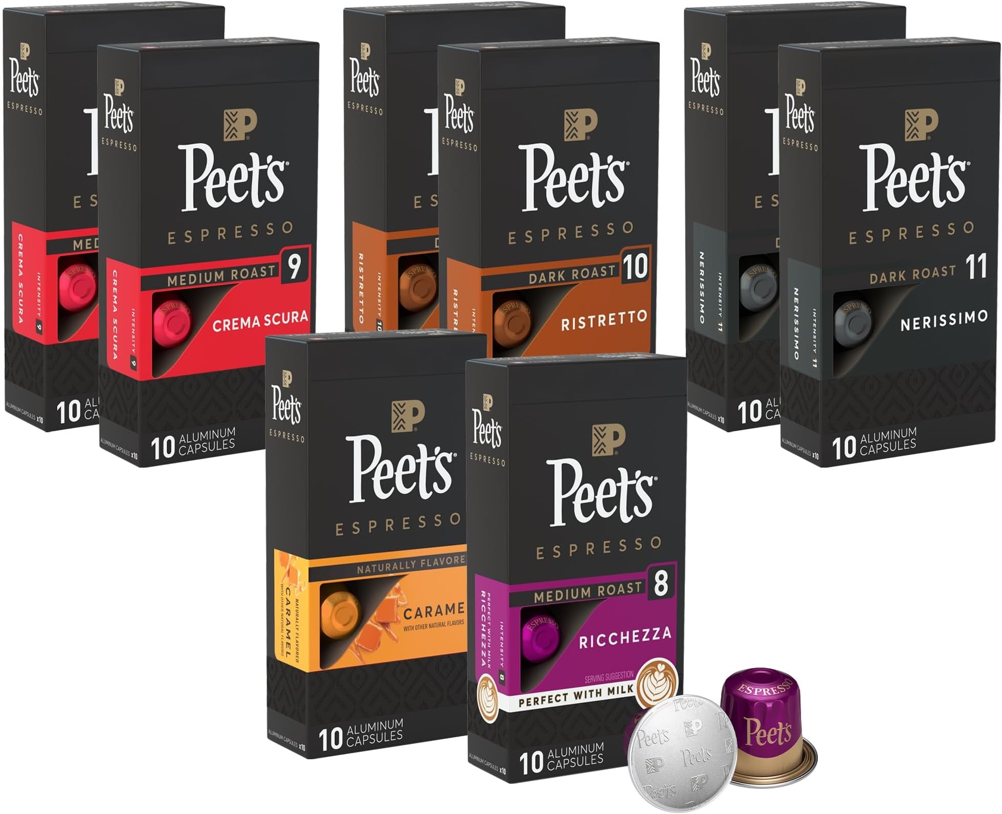 Amazon.com: Peet's Coffee, Espresso Coffee Pods Variety Pack, Dark ...