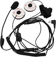 Vista 1 de Casco abierto de media cara para motocicleta, casco de bicicleta, auricular, micrófono, compatible con Motorola 2 Way Radio RMM2050 GP300 CP200