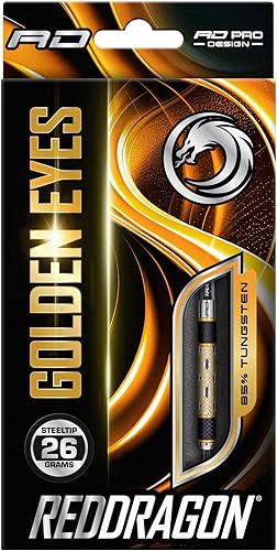 Miniatura 5 de Red Dragon Golden Eye - Dardos de tungsteno con vuelos y tallos de 0.78 oz, 0.85 oz, 0.92 oz, 0.99 oz, 1.06 oz, 1.13 oz
