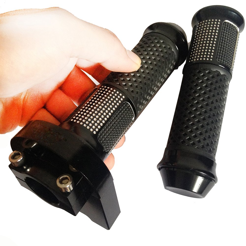 Yibid Motorcycle 7/8" Handlebar Quick Twist Throttle Lever Control with Hand Grips Universal for 22MM Standard Bar Kawasaki BMW Honda Custom Dirt Sport Bike and more (Black + Throttle tube)