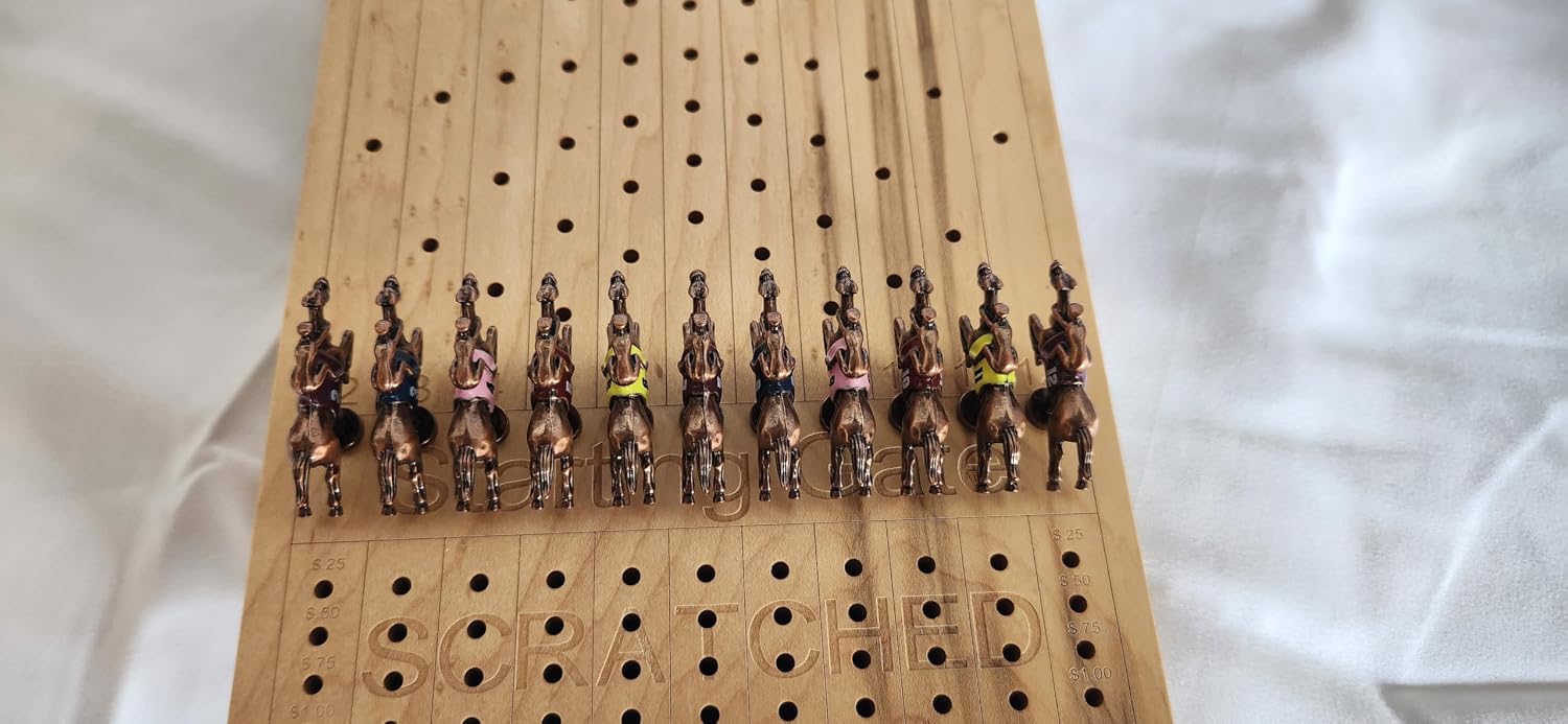 Horse Race Game Replacement Metal Horses - Set of 11 Numbered & Colored Pegs - 1.5 Inch - Fits 1/8 Inch Holes