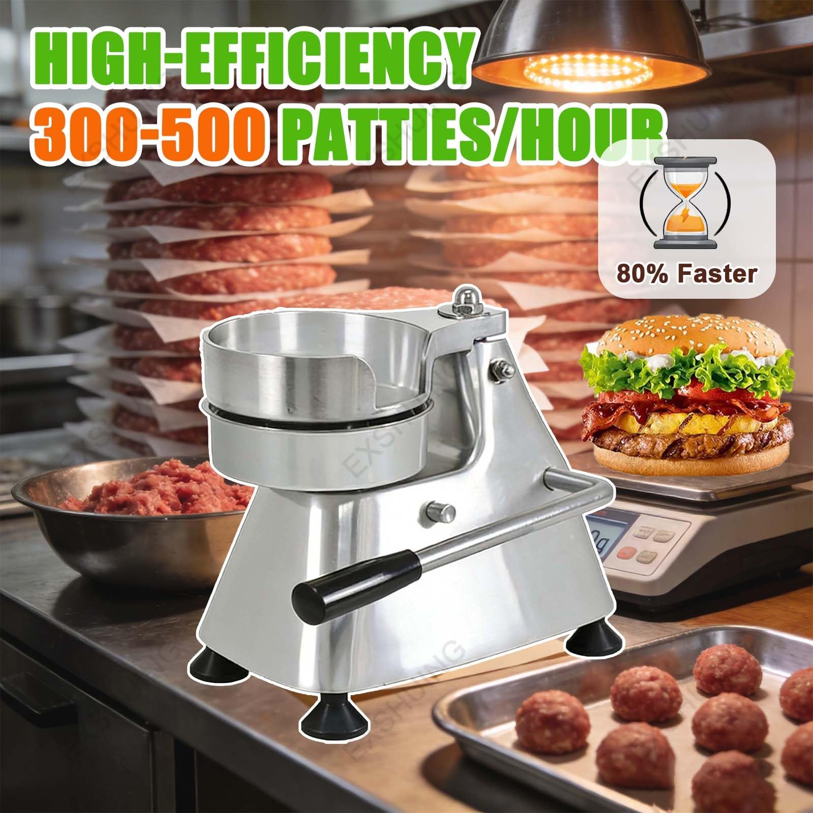 Máquina Formadora De Hamburguesas De Acero Inoxidable, Prensa De Hamburguesas De Alta Resistencia con 3 Opciones De Tamaño (100 Mm, 130 Mm, 150 Mm), Fabricada En Acero Inoxidable(150mm)
