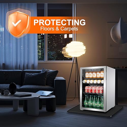 Miniatura 3 de Mini tapete para nevera, 19.7 x 19.7 x 0.6 pulgadas, antideslizante, grueso, de silicona, para debajo del refrigerador, bandeja de goteo a prueba de