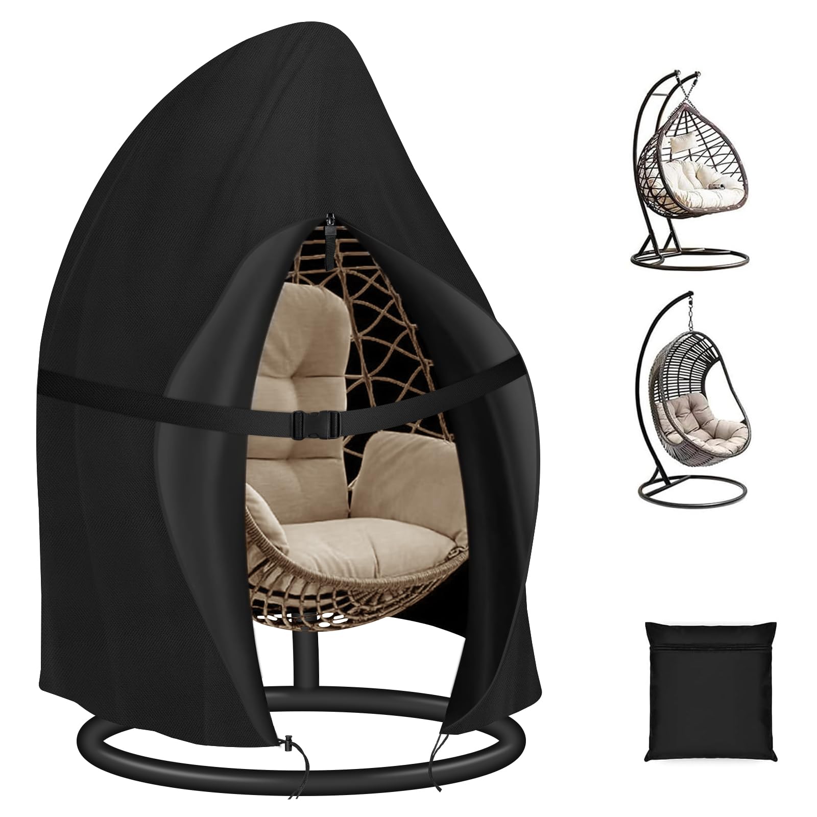 SIRUITON diameter 120x190cm 210D Patio Hanging Egg Chair Cover