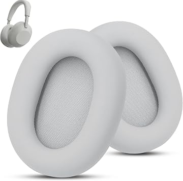 Replacement Ear Pads Compatible with Sony WH-1000XM6 Premium PU Leather Ear Cushions with High-Density Noise Isolation Foam, Soft & Durable Silver