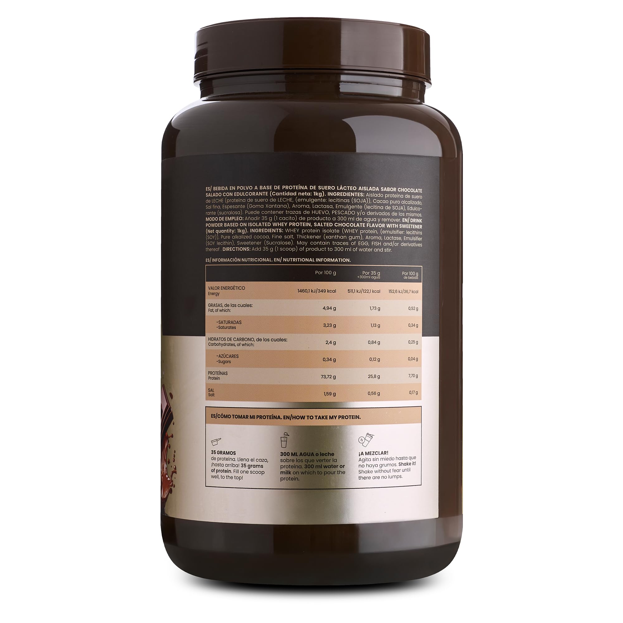 Grow Wellness - Proteina Aislada sabor Chocolate Salado | Ingredientes Premium | Envase de 1 Kg