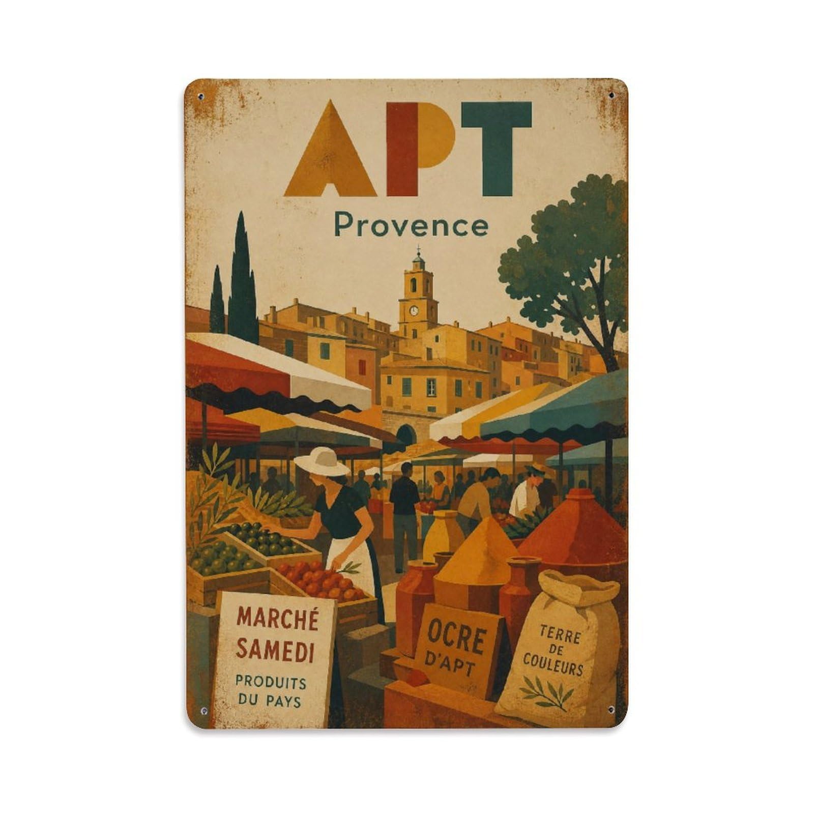 Gead 8X12inch Style Vintage Travel Apt Provence Market Metal Tin Sign