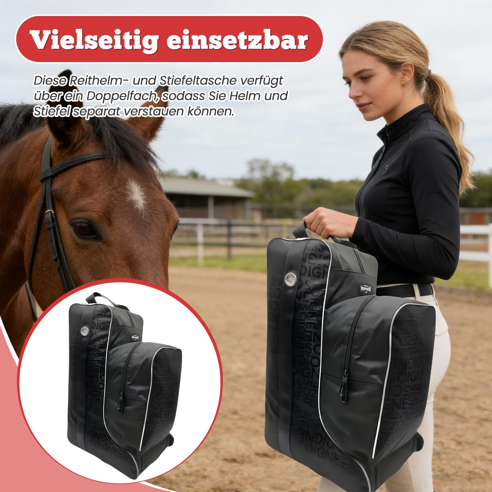 KESOTO Reitstiefeltasche, Mehrzweck Profi für Cowboystiefel, Hohe Stiefeltasche