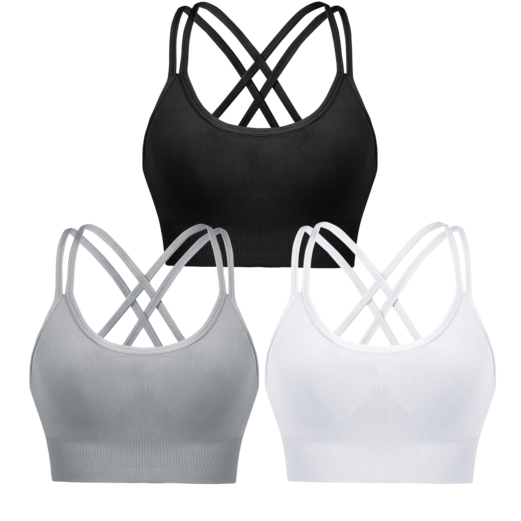 Leversic Reggiseno Sportivo Donna Top Palestra Donna Fitness Top Sportivo Donna Imbottito Senza Ferretto Reggiseni Push Up per Yoga Jogging Gym S-XL