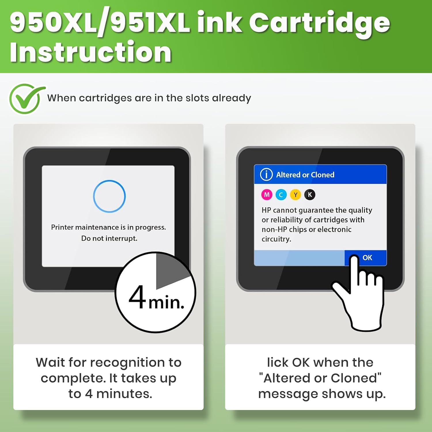 950XL 951XL Ink Cartridges Combo Pack for OfficeJet Pro 8600 8620 8610 Compatible with Hp 950XL 951XL Ink Cartridge for OfficeJet Pro 8600 8610 8620 8630 8660 8110 8625 276 251 271DW Printer(5 Pack)