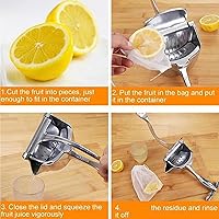 Vista 4 de Extractor de jugo de fruta fresca de aleación de aluminio, exprimidor de limón de mano resistente, exprimidor para exprimir naranjas, limones de 2