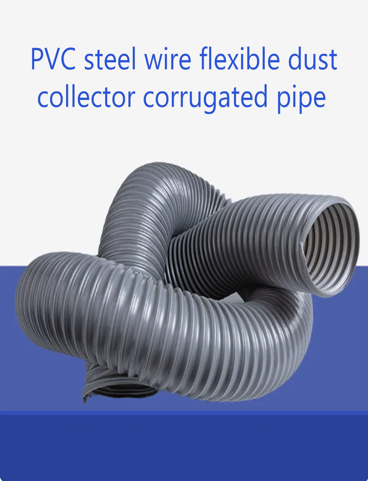 Tubo corrugado de drenaje engrosado de PVC Flexible gris adecuado for baño, fregadero de cocina y drenaje al aire libre(40x4000mm/1.57")