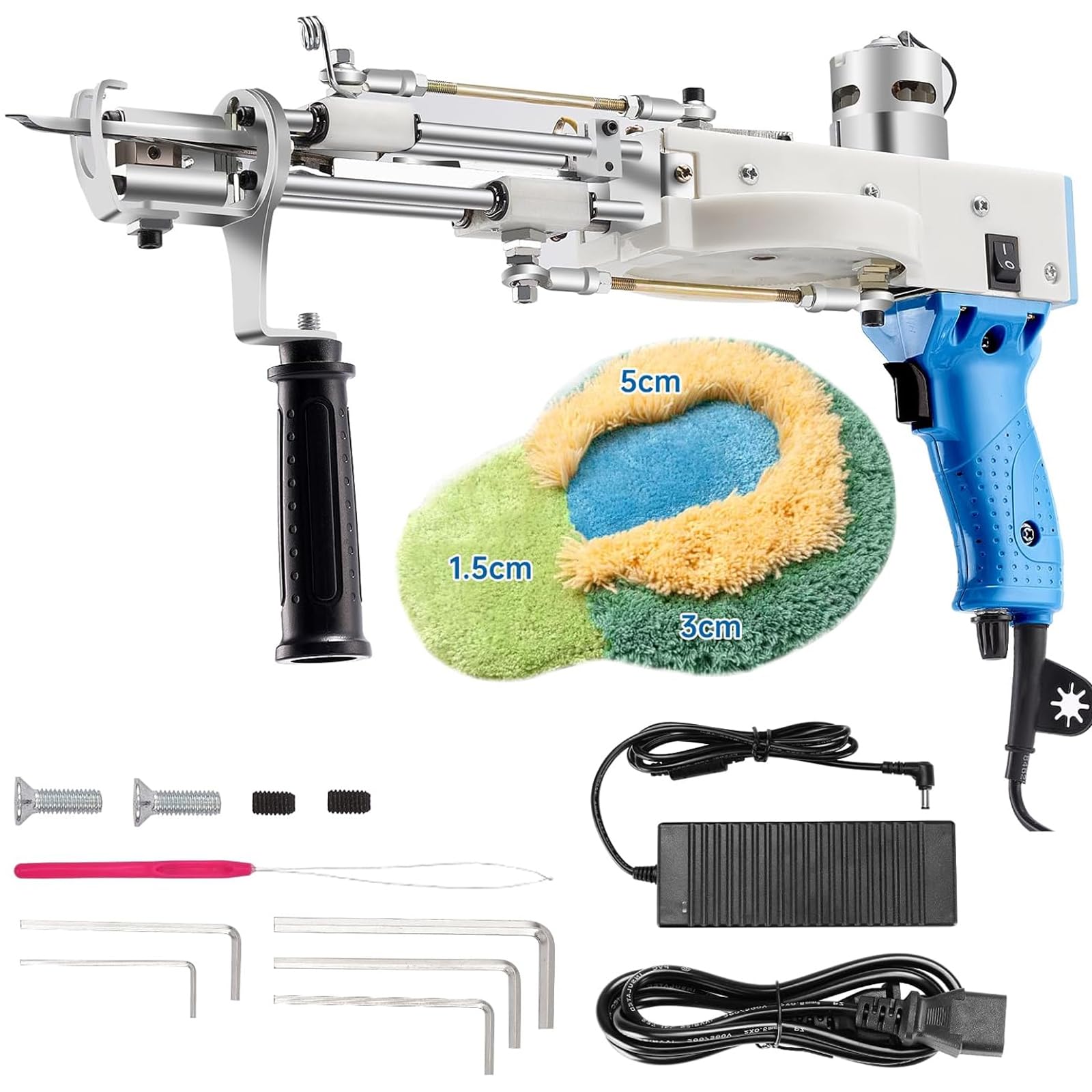 Pistolet à touffeter de précision avec son kit de cisailles pour tapis