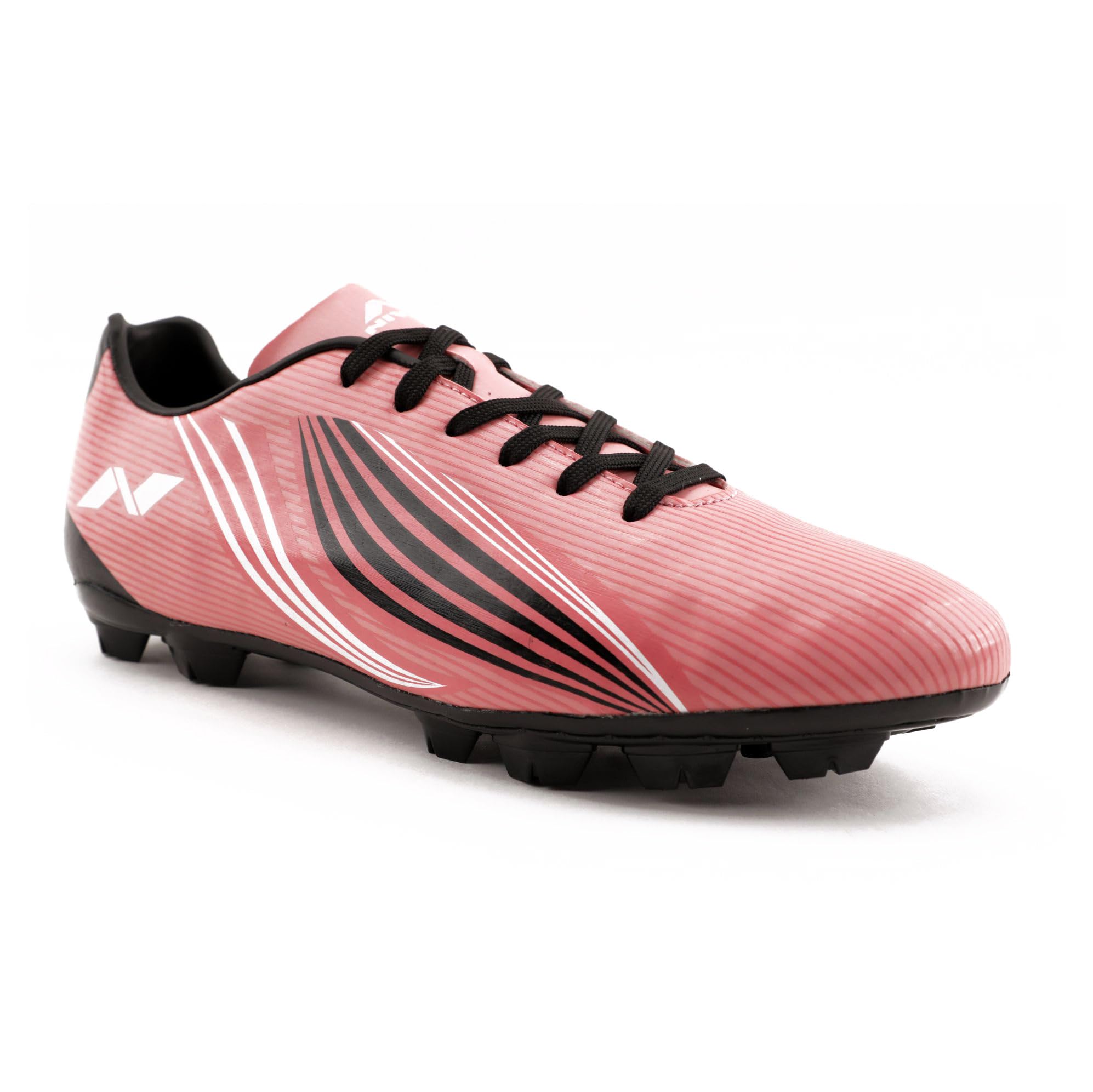 Nivia Birsa Football Stud Shoe for Men/Sports and Soccer Shoe/Comfortable and Lightweight/Size-08 (Pink/Black)
