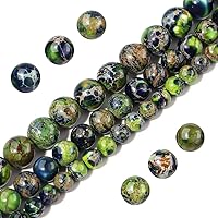 Vista 22 de Cuentas de piedra natural de 6 mm de lava negra pulidas y redondas, cuentas lisas de piedra preciosa para hacer joyas 15 pulgadas (lava negra, 6 mm)