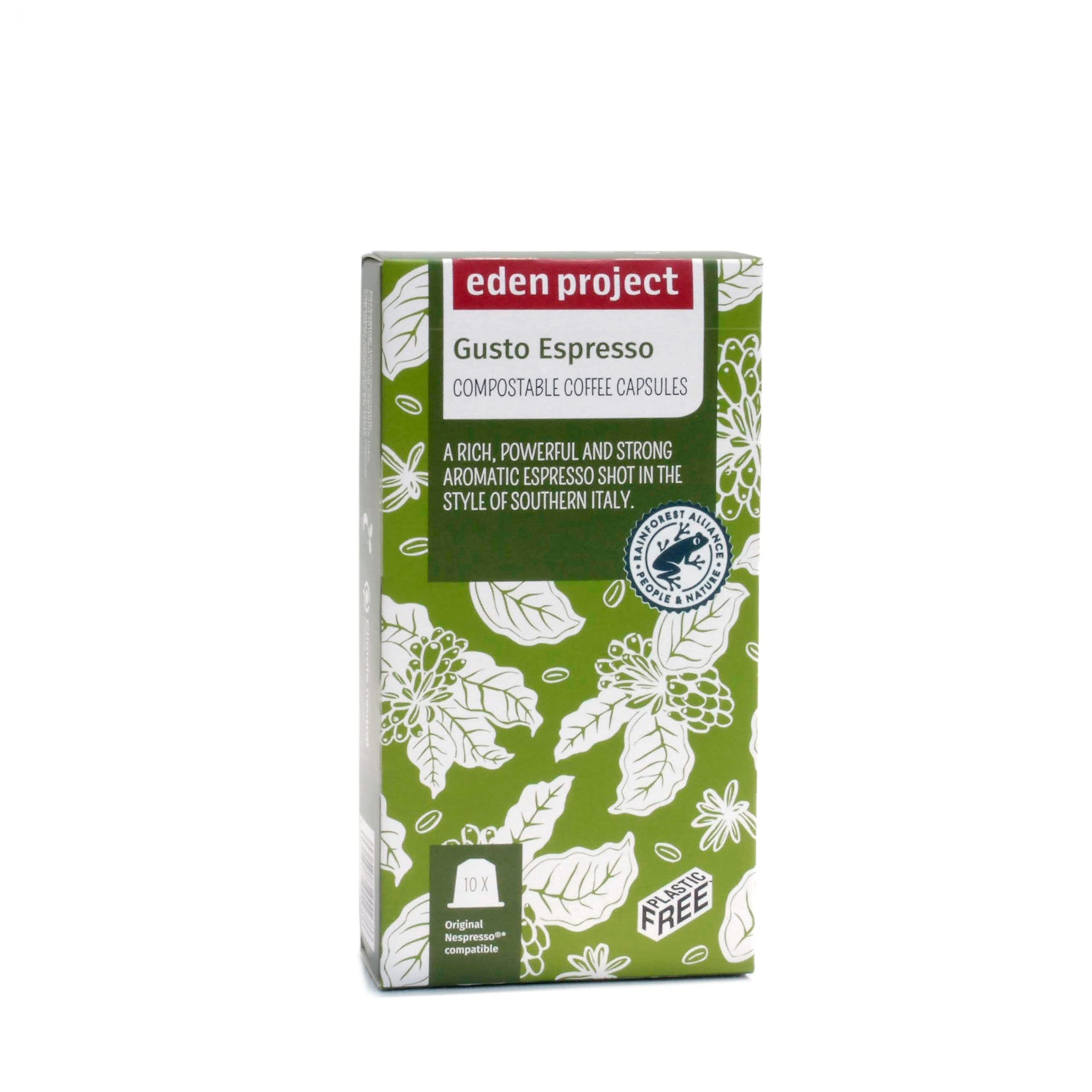 THE EDEN PROJECT 30 Italian Espresso Coffee Pods Compatible With Nespresso Original – Premium Arabica, Rainforest Alliance Certified, Climate Neutral