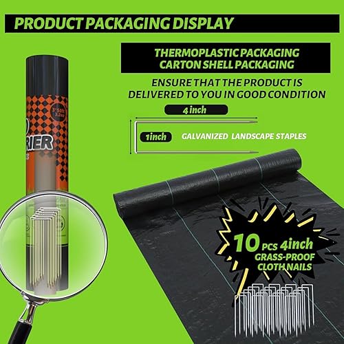 Miniatura 2 de Tela de barrera de malezas de 3 x 50 pies, resistente, tela geotextil duradera de 3.2 onzas, alfombrilla de cubierta de suelo para jardinería,